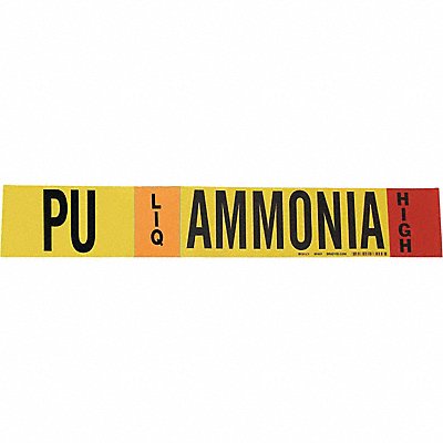 BRADY 90481 Pipe Marker Ammonia 2 1/4 in H 14 in W