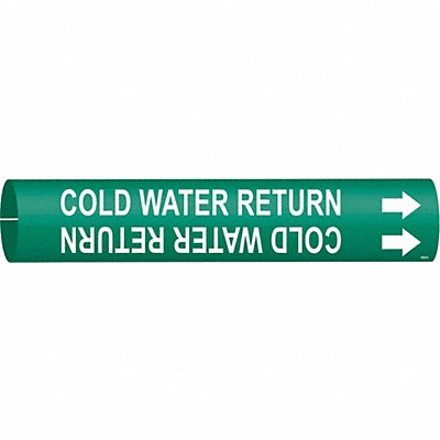 BRADY 4030C Pipe Markr Cold Water Return 2in H 2in W