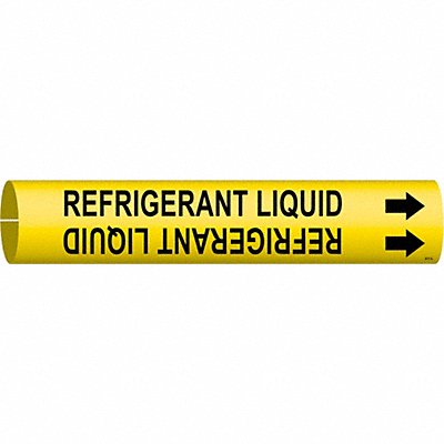 BRADY 4117A Pipe Marker Refrigerant Liquid 13/16in H