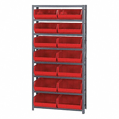 QUANTUM STORAGE SYSTEMS QSBU250RD E1500 Bin Shelving 12inx75inx36in Red