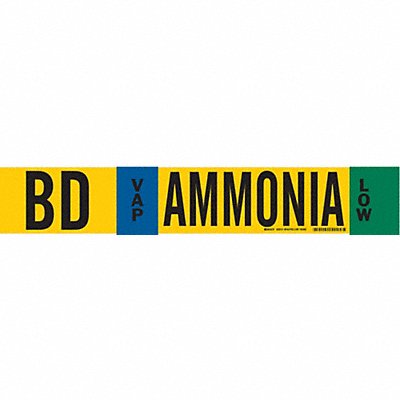 BRADY 59919 Pipe Marker Ammonia 4 in H 24 in W