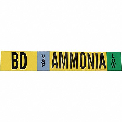 BRADY 90400 Pipe Marker Ammonia 2 1/4 in H 14 in W