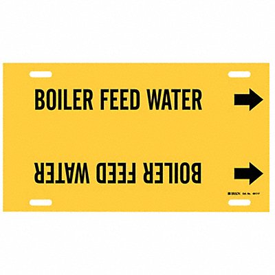 BRADY 4017F Pipe Marker Boiler Feed Water 8in H 16in W