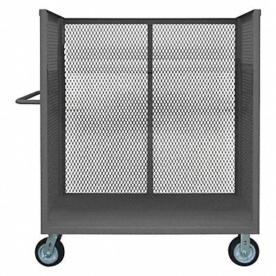 GRAINGER 3STEX3048436MR95 3 Sided Mesh Cart 1 Shelf 2000 lb.