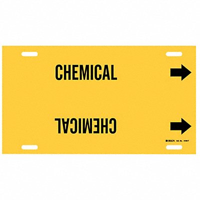 BRADY 4169F Pipe Marker Chemical 8 in H 16 in W