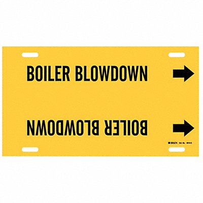BRADY 4015G Pipe Markr Boiler Blowdown 10in H 24in W