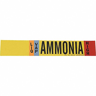 BRADY 90474 Pipe Marker Ammonia 4 in H 24 in W