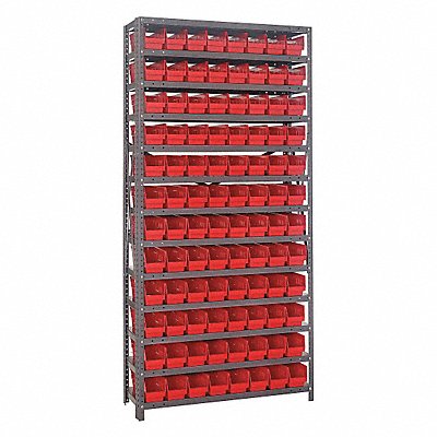 QUANTUM STORAGE SYSTEMS 1275101RD E1506 Bin Shelving 12inx75inx36in Red