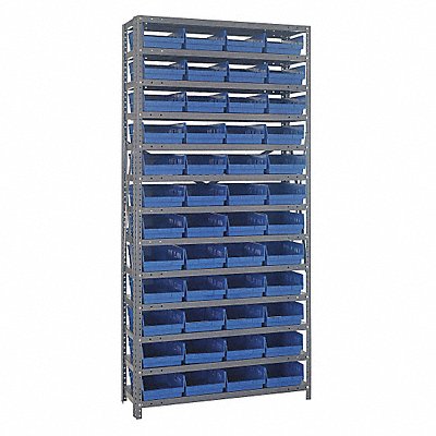 QUANTUM STORAGE SYSTEMS 1275107BL E1508 Bin Shelving 12inx75inx36in Blue