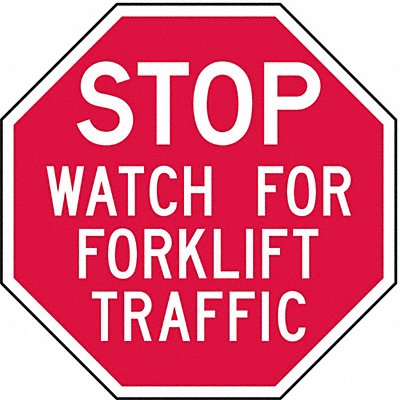 LYLE ST0316HA Reflective Lift Truck Traffic Stop Sign 6x6in