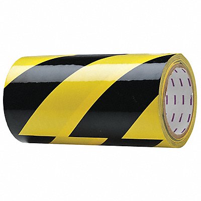 GRAINGER 9JWU4 Floor Tape Black/Yellow 8 inx54 ft Roll