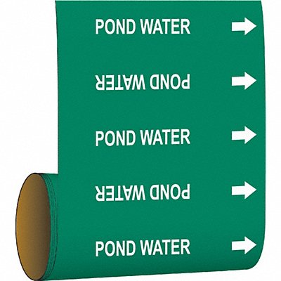 BRADY 15557 Pipe Marker Pond Water 12 in H 12 in W