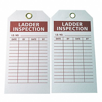 GRAINGER 9K964 Lad Inspection Tag 5-3/4 x 3 In PK100