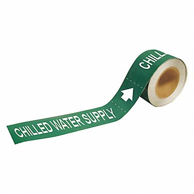 BRADY 73869 Pipe Marker Chilled Watr Supply 2in H