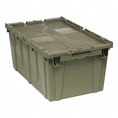 QUANTUM STORAGE SYSTEMS QDC271712 Attached Lid Container Grey Solid HDPE
