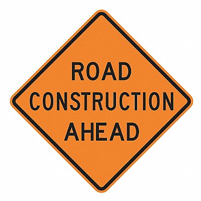 LYLE W201Z30HA Road Construction Ahead Sign 30 x 30