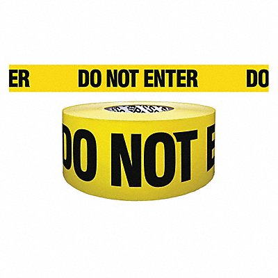 GRAINGER B354Y1828200 Barricade Tape Yellow 500 ft L 3 in