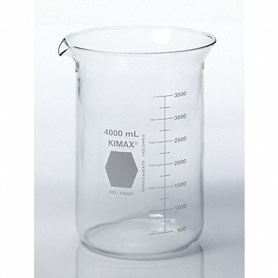 KIMBLE 140004000 Beaker 4 L 250 mm H 161 mm Dia PK6