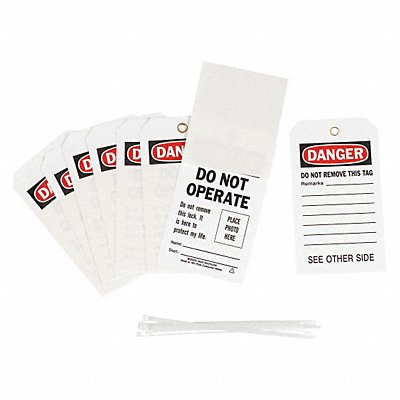 BRADY 96222 Danger Tag 7 x 4 In Bk and R/Wht PK10