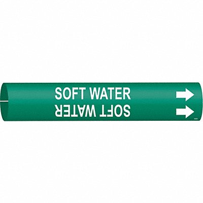 BRADY 4125C Pipe Marker Soft Water 2 in H 2 in W