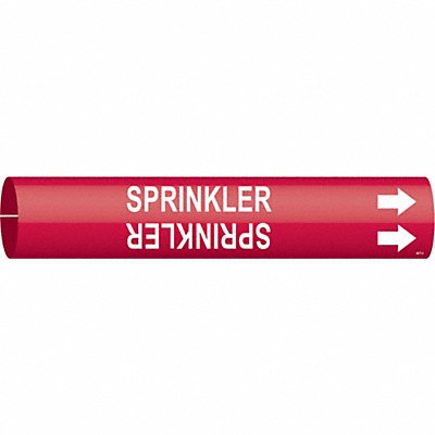 BRADY 4277C Pipe Marker Sprinkler 2 in H 2 in W