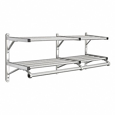 GLARO 50236SA Coat Rack 2 Shelves 36 In W Satin Alum