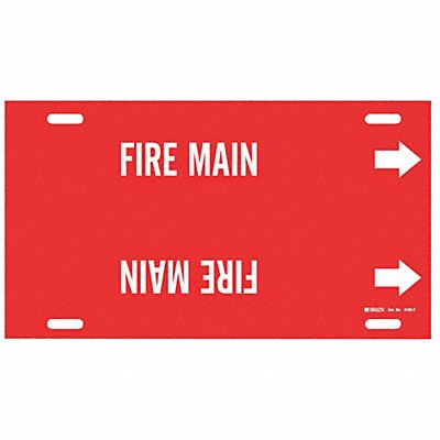 BRADY 4185F Pipe Marker Fire Main 8 in H 16 in W