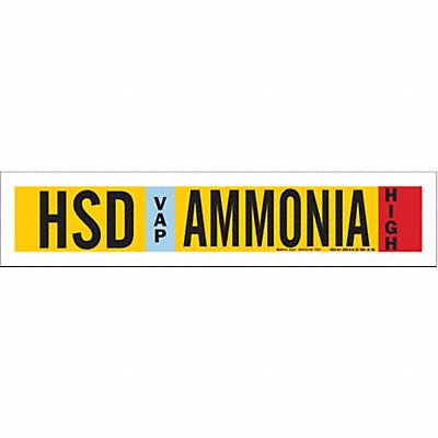 BRADY 90407 Pipe Marker Ammonia 2 1/4 in H 14 in W