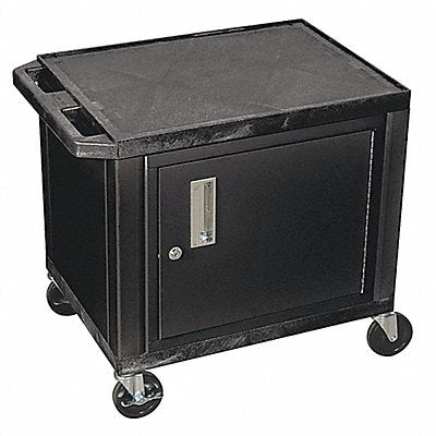 GRAINGER WT26C2E Audio-Visual Cart 150 lb Black 18 in L