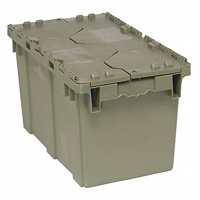 QUANTUM STORAGE SYSTEMS QDC221312 Attached Lid Container Grey Solid HDPE
