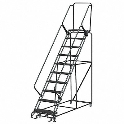 BALLYMORE SW1032P Safety Rolling Ladder Steel 100 In.H
