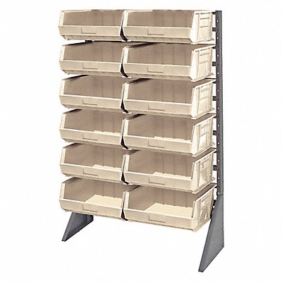 QUANTUM STORAGE SYSTEMS QRU12S25012IV F1614 BinRailFlrRck 36inx54inx15in Load Capacity 50 lb