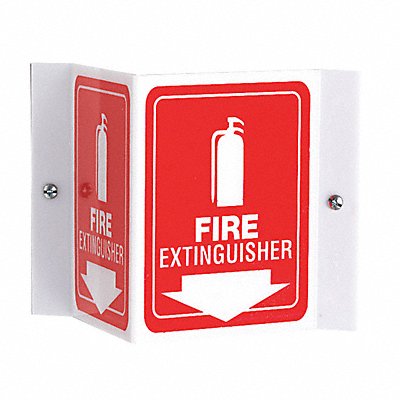 ACCUFORM PSP618 Fire Extinguisher Sign 6X8-1/2 WHT/R