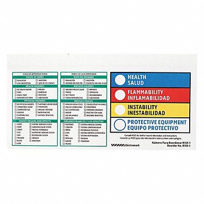 GRAINGER 9PW19 HMIG Label 4 in H 8 in W PK25