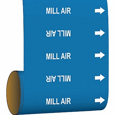 BRADY 15553 Pipe Marker Mill Air 12 in H 12 in W