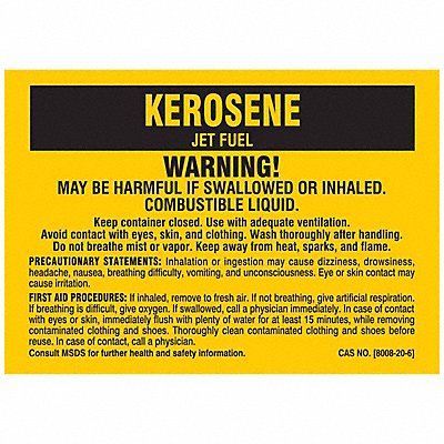 BRADY 7279RLS Chemical Label 7 in H PK25