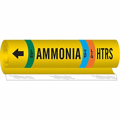 BRADY 57990 Pipe Marker Amonia 4 in H 12 in W