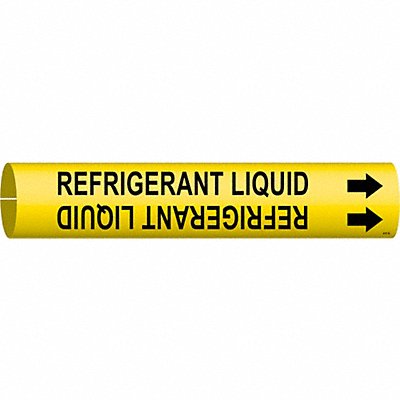 BRADY 4117B Pipe Marker Refrigerant Liquid 7/8in H