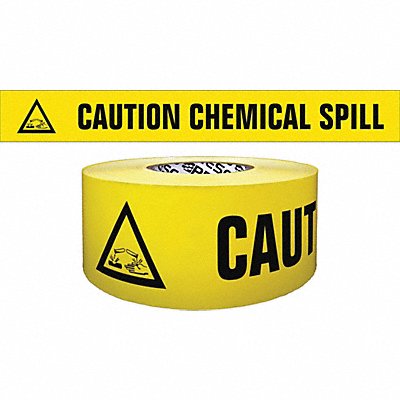GRAINGER B354Y340200 Barricade Tape Yellow 500 ft L 3 in