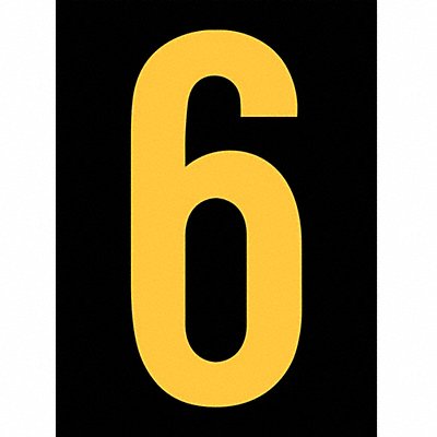 STRANCO INC RUM2006YB Reflective Number Label 6 2-1/2in H PK25