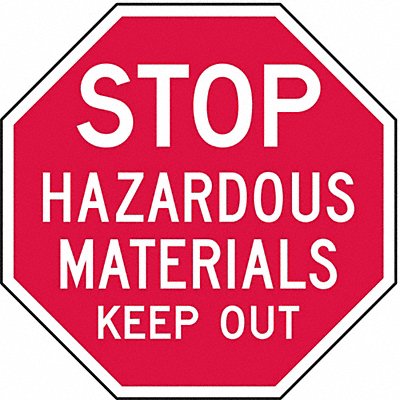 LYLE ST02012HA Reflective Hazardous Material Stop Sign 12x12in