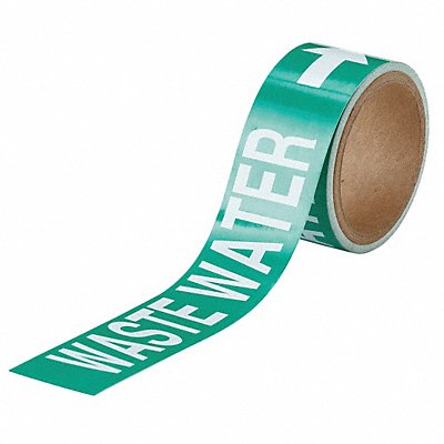 BRADY 20480 Pipe Marker Waste Water 1in H 8in W