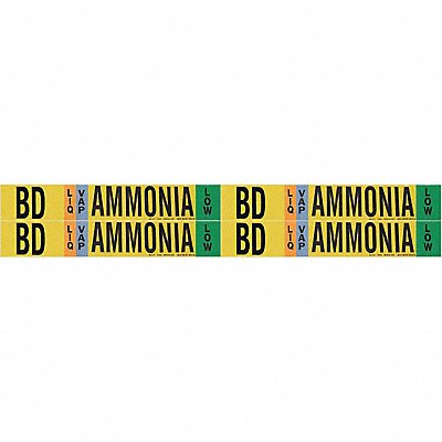 BRADY 90420 Pipe Marker Ammonia 1 1/8in H 7in W