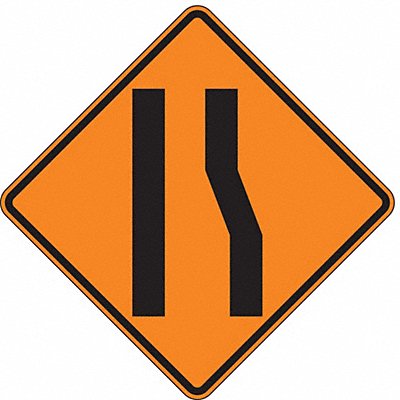 LYLE W42RBO30HA Right Lane Ends Traffic Sign 30 x 30