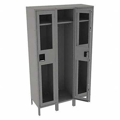 TENNSCO CSL1518723MEDGRE Wardrobe Locker Clearview 3 Wide 1 Tier Grey