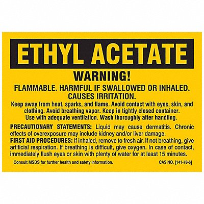 BRADY 7260QLS Chemical Label 5 in W Polyester PK25