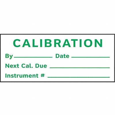 STRANCO INC TC121004 Calibration Label ENG Green/White PK350