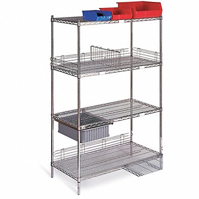 GRAINGER CC1872ZSR Wire Shelving 18x68x72in Shelf Capacity 200lb