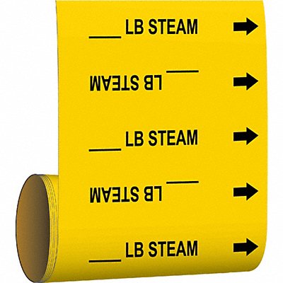 BRADY 41483 Pipe Marker _____ lb Steam 8in H 8in W