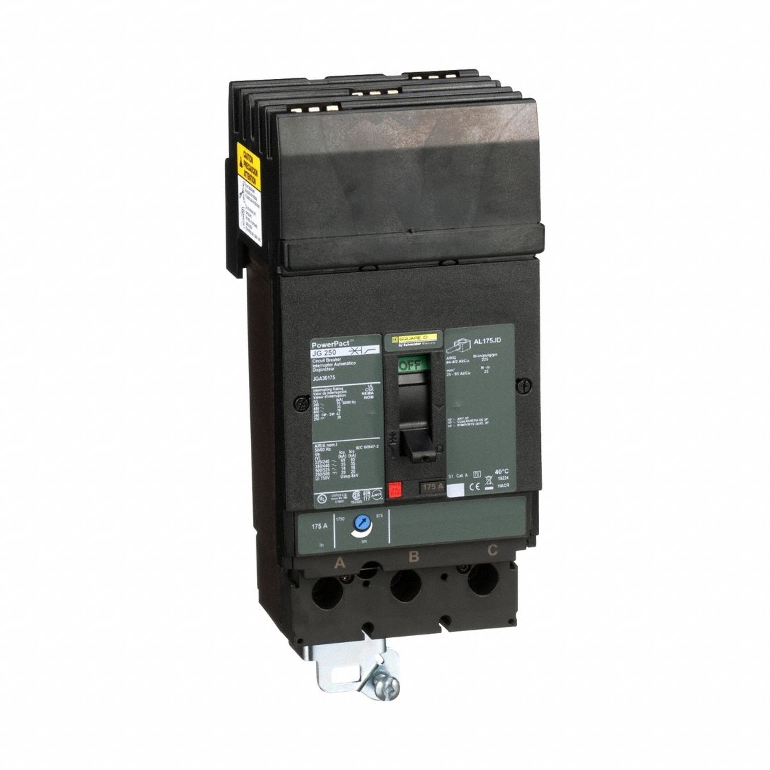 SQUARE D JGA36175 Circuit Breaker 175A 3P 600VAC JG